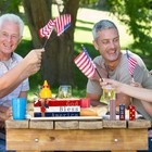 Jetec 4 Pcs 4th Of July Table Decor Patriotic Decorations Red Blue red white 