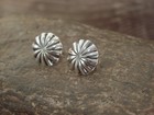 Native American Indian Sterling Silver 1 2  Concho Post Earrings By Harvey