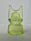 Htf Antique Jumbo L s v  mini 1 5 Inch  Vaseline Glass Insulator Uranium