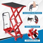 Hydraulic Lift Table Cart 50  330lbs Capacity Double Scissor Lift Table W wheels