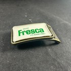Enjoy Fresca It s Sugar Free  Soda Cola White   Green Metal Vtg Belt Buckle Rare