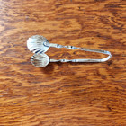Vintage Sterling Small Sugar Tongs With Shell Style Tips