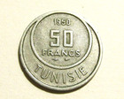 1950 Tunisia 50 Francs Coin