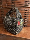 Vtg Vera Bradley Retired Vibrant Black Original 100 Barrel Purse Diaper Bag Usa