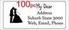 100 Personalised Return Address Label Custom Mailing Sticker 56x25mm Wedding