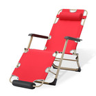 Patio Lounge Chair Outdoor Foldable Garden Beach Recliner Chaise Red W headrest