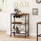 Hoobro Bar Cart Coffee Cart Kitchen Cart Wine Cart Rolling Serving Cart