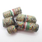 5 Pcs Venetian Kente Mix Antique Glass Trade Beads Tribal African Collection