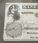 Antique 19th  Century Bank Of Memphis Check  New Orleans