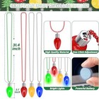 Christmas Light Necklace  Glow Christmas Necklace With Bulb Pendent  Red 4pcs