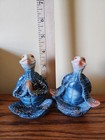 Sea Turtle Statues 2 Pc Mini  Meditating Yoga Beach   Home Decor Resin Blue