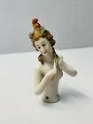 Art Deco Lady With Flowers   Hands Off Body Half Doll Pin Cushion Doll