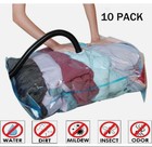 10 X Jumbo Vacuum Storage Bags Travel Space Saver Garment Seal Clothes Hand Pump