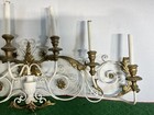 Vintage Mcm 7 Arm Painted Gold Oversized Wall Sconce Candelabra Wall Chandelier