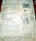  rare Vtg 1950s Dress   Bolero Vogue Couturier Design Sewing Pattern 14 32  794