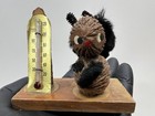 Vintage Squirrel Thermometer Mounted On Tree Bark With Made From Nuts Side Eye