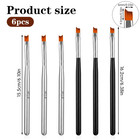 6 Pcs Ombre Nail Brush French Brush For Nails Half Moon Shape French Tip Nail Br