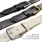 Western Floral Engraved Buckle Tooled Full Grain Leather Belt 1-1 2   38mm  Wide