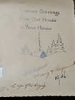 Rare Old Vintage Photo Christmas Card Young Girl Holding Baby 1946