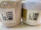 J    P  Coats Cotton Knit-cro-sheen Yarn Thread Natural   White Lot Of 2 Vintage
