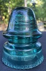 Vintage Antique Hemingray No  19 Aqua Blue blue Green Glass Insulator Unique 