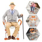 Height Adjustable Shower Chair With Backrest Armrests Bath Chair Disabled People