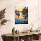 Fisherman Bass Fish Jumps Lake Sunset Canvas Poster Wall Art Home Decor