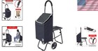 Trolley Dolly Foldable Cart Sport Seat Grocery Shopping Utility Lightweight