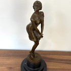 Bronze Sculpture Woman Statue Marble Female Decor Paris Collinet Figure Art Lady