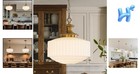 Pendant Light Fixture Vintage Brass Milk Glass 13 8 Inch Art Deco Ceiling Lamp