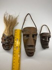 Sepik River Miniature Ancestral Spirit Mask Set   3 Vtg Papua New Guinea Amulets