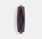 Coach Pencil Case Signature Canvas Cz206 Slim Zip Blue Denim  Red