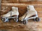 Riedell 130m Indoor Quad Roller Skates Tan Suede Boots With Roller Street Wheels