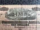 1864  10 Ten Dollars Csa Confederate States Of America Currency Note