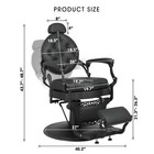Black All Purpose Vintage Barber Chair Recline Hydraulic Spa Salon Beautystylist