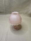 Vintage Frosted Pink Glass Fairy Lamp Tea Candle Holder Made In Taiwan 