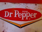 Original 1960 s Dr  Pepper Soda Advertising Sign 18  X 8   chevron Logo 
