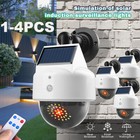 Solar Power Dummy Fake Security Camera Led Wall Light Outdoor Surveillance Cctv