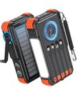 Solar Power Bank With Hand Crank And 4 Cables  20000mah Wireless Orange