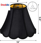 Goso Black Scalloped Lamp Shades Set Of 2 Medium Replac  Braids With Petal Edges