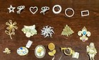 Lot Of 18 Vintage Rhinestone And Goldtone Brooches And Pins    2 Each