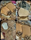 Vintage Stylebuilt Accessory 24k Gold Plated Set Mirror Brush 3d Roses Vanity