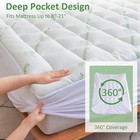 Memory Foam Mattress Topper Queen Cooling Bamboo Pillow Top For Back Pain Relief