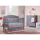 Round Top Convertible Crib 4-in-1 Wood Toddler Bed Gray Sorelle Berkley Classic