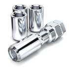 2802-4 Chrome 7 16 -20 Tuner Acorn Lug Nut With Key  4 Pack