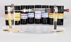Eight 4ml Sample Bottles Of Diamine Fountain Pen Ink With Syringe Filler    d1aa