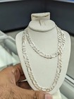 925 Sterling Silver Figaro Diamond Cut Chain 6 8mm