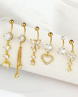 Belly Button Ring Gold Plated Silver Cz Belly Rings For Women Heart Butterfly Fl