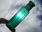 Neat Old Green Medicine Bottle    Antique Deep Emerald Pharmacy Bottle 