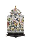 24 5h Floral Porcelain Scalloped Tea Jar Table Lamp